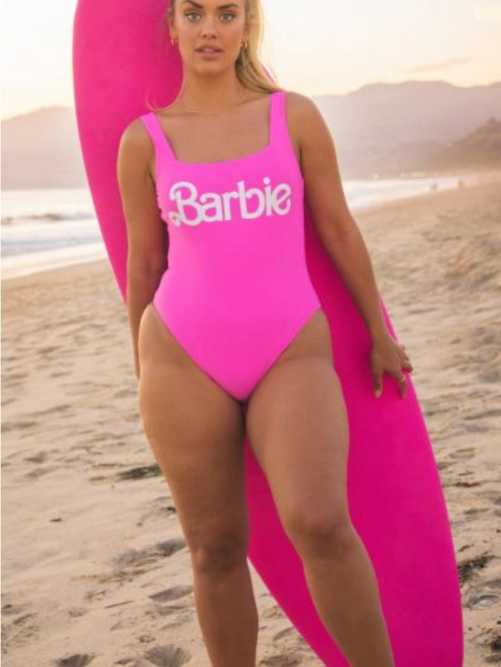 Show Me Your Mumu X Barbie Pink One-Piece Swimsuit in Size Large